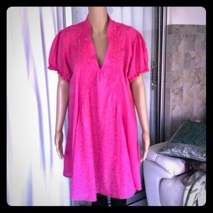 Marilu Lined, gathered, Embroidered Dress/Tunic